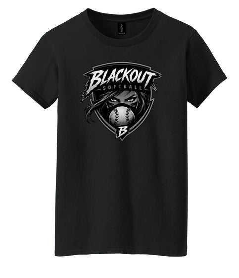 BLACKOUT SOFTBALL WOMENS COTTON TEE