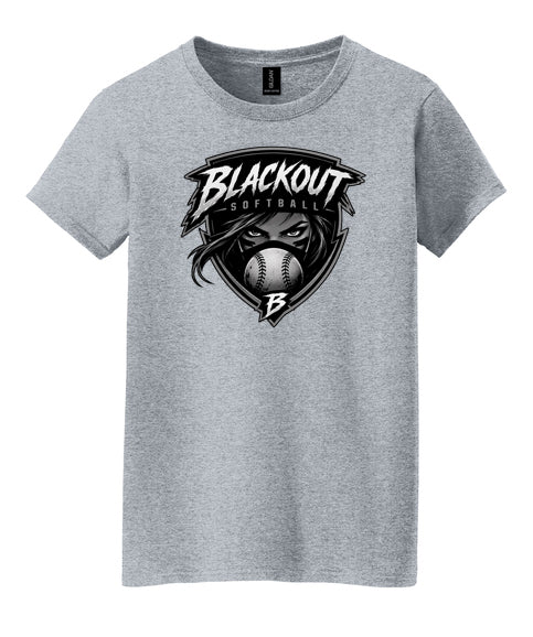 BLACKOUT SOFTBALL WOMENS COTTON TEE