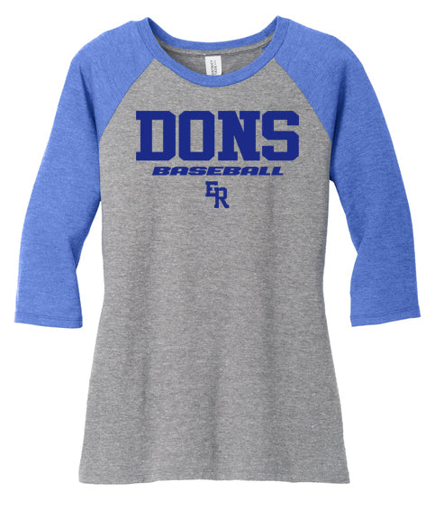 EL RANCHO BASEBALL WOMENS 3/4 RAGLAN