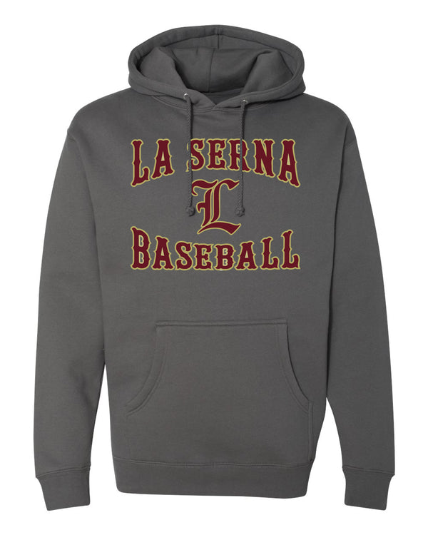 LA SERNA BASEBALL HEAVY COTTON HOODIE CHARCAOL